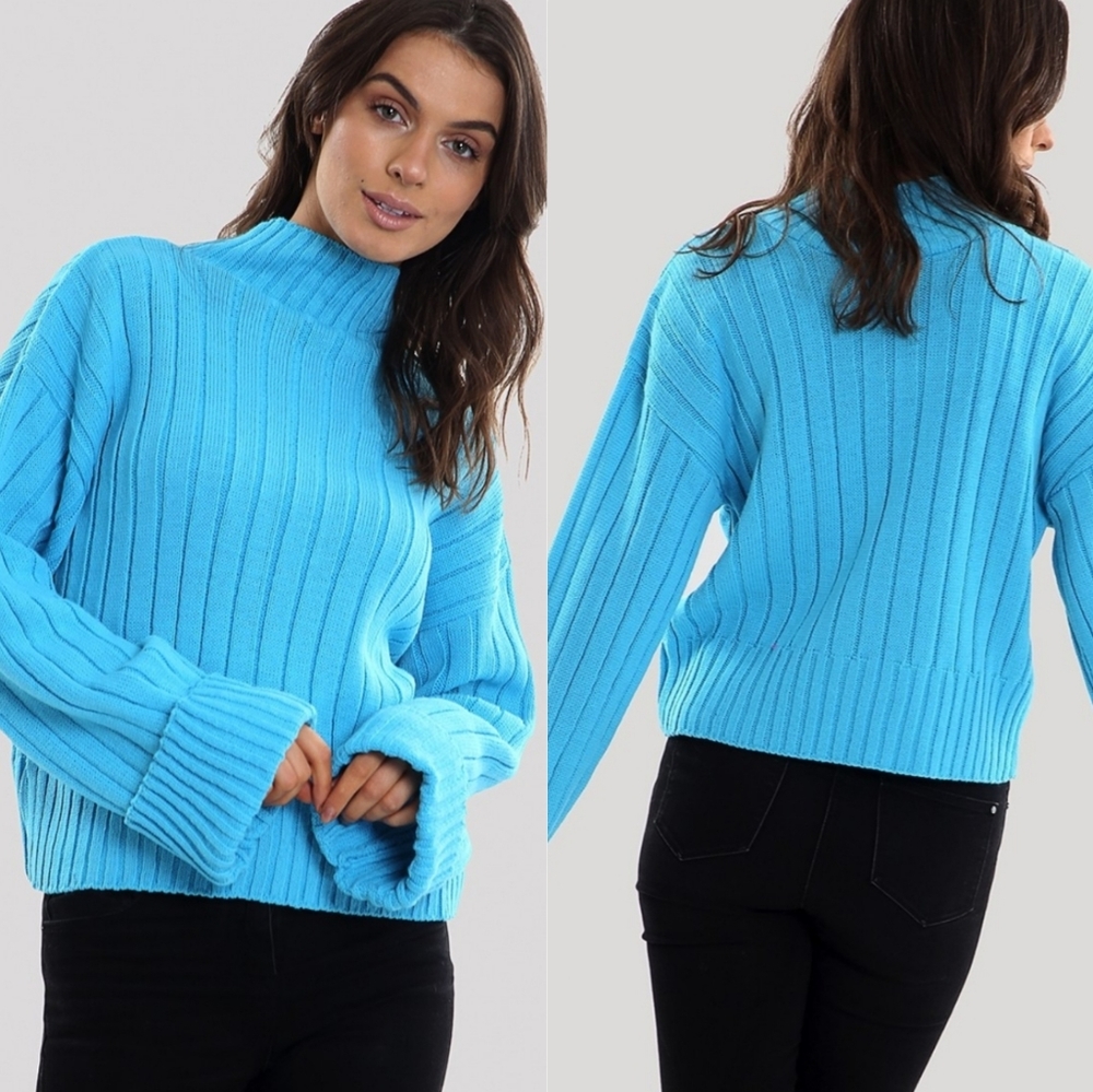 Turquoise Turtle Neck Sweater